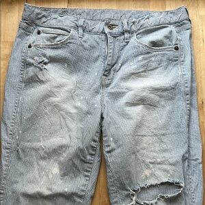EUC! Madewell Striped Distressed Jeans